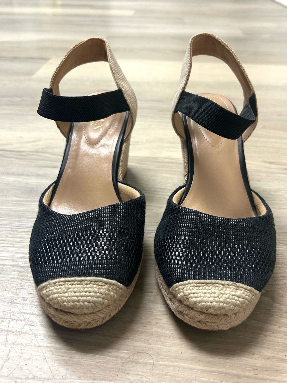 Lauren Ralph Lauren Sandals  Espadrille Wedge Women's Sz 8 Black Pearle Coastal - Picture 5 of 16